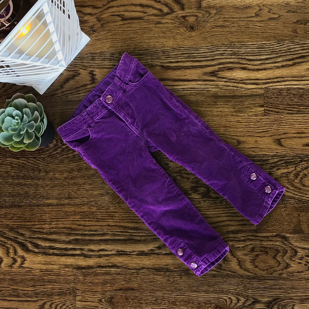 [SOLD] Gap Purple Soft Pants Sparkly Buttons 2 Yea